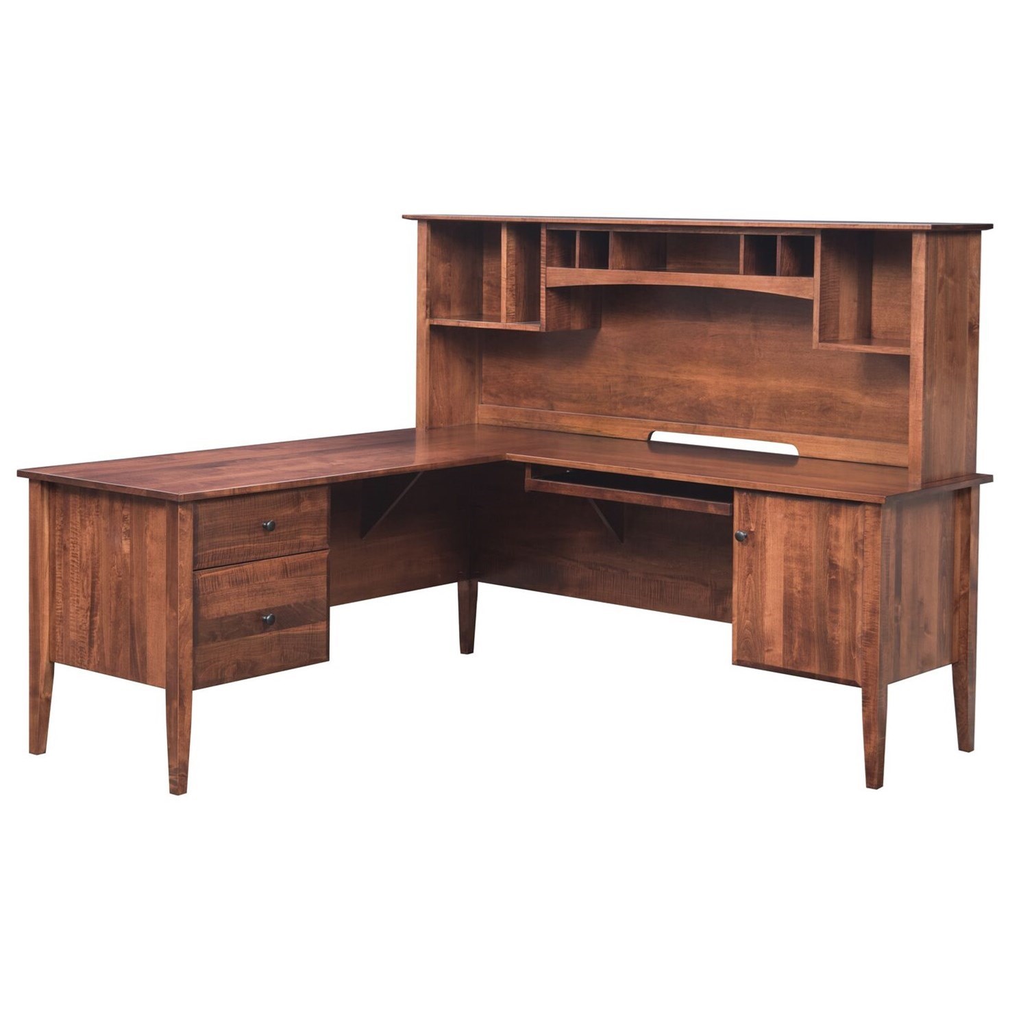 Maple Hill Woodworking Hampton Transitional Solid Wood L-Corner Desk